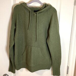 RACHEL Rachel Roy Women's Green Knit Hoodie Sweater Size M Kangaroo Pocket